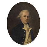 British School, late 18th century- Portrait a gentleman traditionally held to be Mr Jarritt, half-