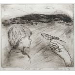 William Topley, British late 20th/early 21st century- Father and Son; drypoint etching, signed,