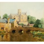 French School, early 20th century- Lamballe, Brittany; watercolour over pencil, signed and dated