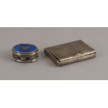 A Russian Art Deco silver cigarette case, with turquoise cabochon thumbpiece, 10x8cm, approx. 6.3oz,