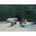 After Samuel John Peploe RSA, Scottish 1871-1935- The Black Bottle; oil on canvas, 40x50.5cm Note: