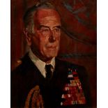 British School, mid 20th century- Portrait of Louis Mountbatten, 1st Earl Mountbatten of Burma;