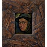 British School, early 20th century- Portrait of a World War I soldier; oil on canvas, 30.6x25.7cm (