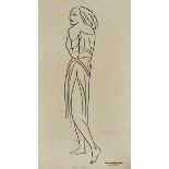 Dame Laura Knight DBE RA RWS, British 1870-1977- Mme (Anna) Pavlova, 1920; pen and ink on paper,