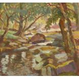 Gladys Vasey ARCA SWA, British 1889-1981- The Stream at Beddgelert, c. 1950; oil on board, signed,