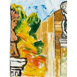 John Randall Bratby RA, British 1928-1992- Two sculptures on plinths; oil on canvas, 45.7x35.7cm (