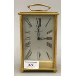 A brass cased Jaeger-LeCoultre mantle clock