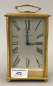 A brass cased Jaeger-LeCoultre mantle clock