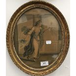 A pair of early 19th century watercolours of classical maidens,