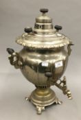 A Russian silver plated samovar