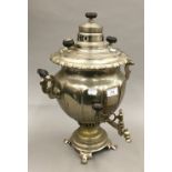 A Russian silver plated samovar