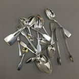 A quantity of silver flatware, etc.