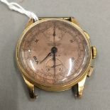 An 18 K gold Swiss chronograph wristwatch
