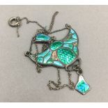 A Charles Horner silver and enamel pendant