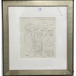 After MARC CHAGALL, Nude Figure in a Grandfather Clock, print, signed within the plate,