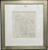 After MARC CHAGALL, Nude Figure in a Grandfather Clock, print, signed within the plate,