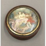 A 19th century painted miniature inset box
