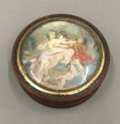 A 19th century painted miniature inset box