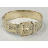 A Victorian style silver gilt buckle bracelet