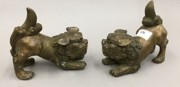 Two brass models of dogs-of-fo