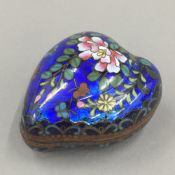 A blue cloisonne box