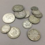 A quantity of assorted silver coins