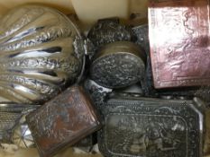 A quantity of various metal trinket boxes