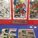 Batman and The New Titans, hand painted comic production art by Adrienne Roy,