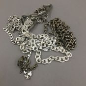 A quantity of silver chains, etc.