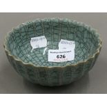 A Chinese crackle glaze bowl