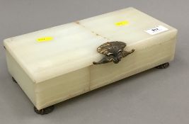 A silver mounted onyx casket