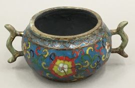 A cloisonne censer