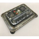 A Victorian papier mache ink stand