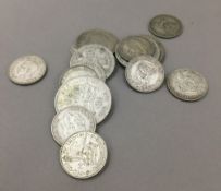 A quantity of assorted silver coins