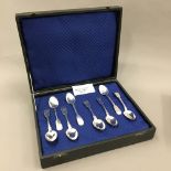 A 19th century harlequin set of eight large Fiddle pattern teaspoons