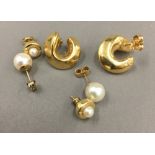 A pair of 18 ct gold earrings,