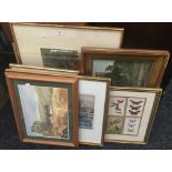 A quantity of various watercolours, prints, etc.