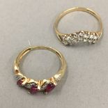 Two 9 ct gold dress rings