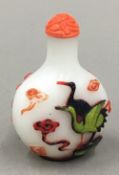 A Chinese Peking glass snuff bottle