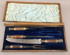 A cased carving set