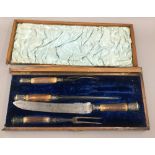 A cased carving set