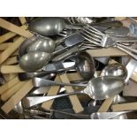 A quantity of plated cutlery