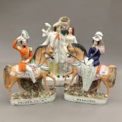 A pair of Staffordshire flatback figures, Prince and Princess Frederick William,