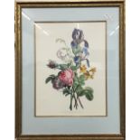 A pair of decorative botanical prints, framed and glazed,