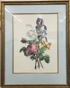 A pair of decorative botanical prints, framed and glazed,