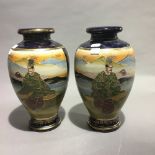 A pair of Japanese Satsuma vases