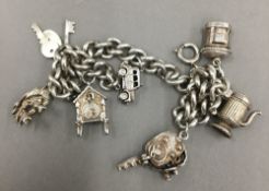 A silver charm bracelet