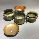 A quantity of brass and copper ware
