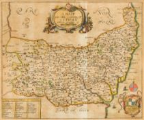 After RICHARD BLOME (1641-1705) English, A Mapp of The County of Suffolk, coloured engraving,