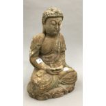 A wooden model of Buddha